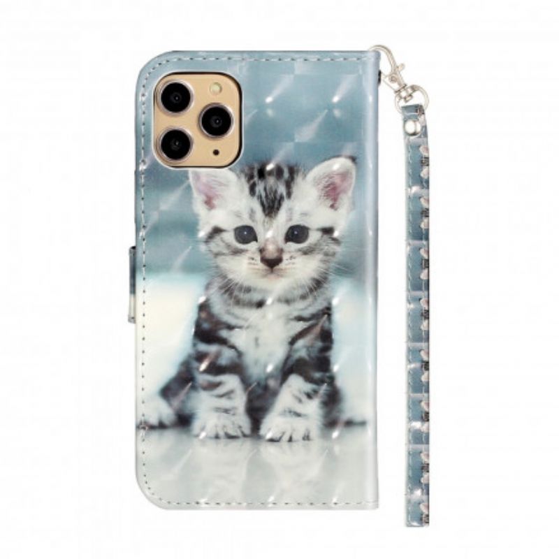 Flip Cover iPhone 11 Pro Max Med Snor Chaton Lyspletter Med Rem