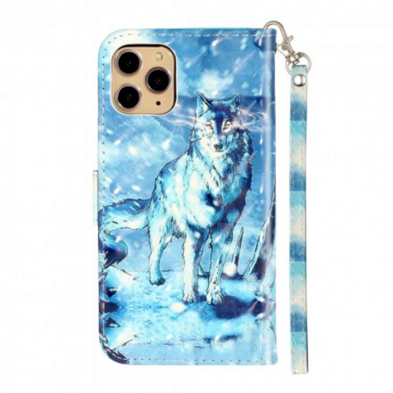 Flip Cover iPhone 11 Pro Max Med Snor Wolf Light Strap Spotlights