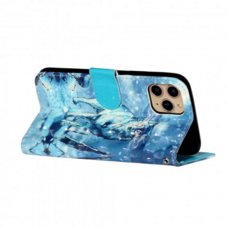 Flip Cover iPhone 11 Pro Max Med Snor Wolf Light Strap Spotlights