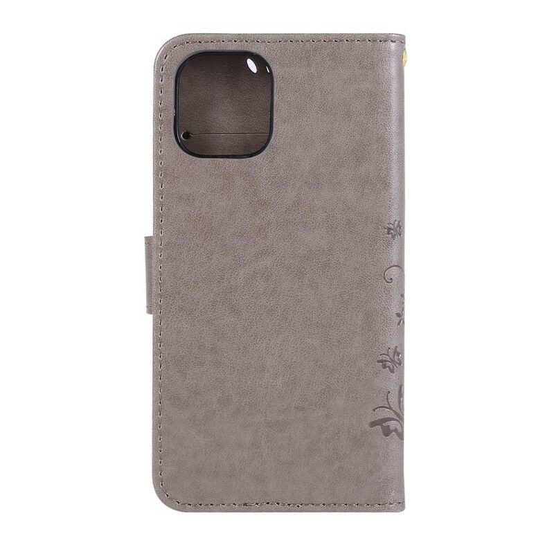 Flip Cover iPhone 11 Pro Max Sommerfugle I Blomsterne