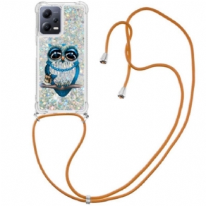 Cover Xiaomi Redmi Note 12 5G Med Snor Sequin Snøre Miss Owl