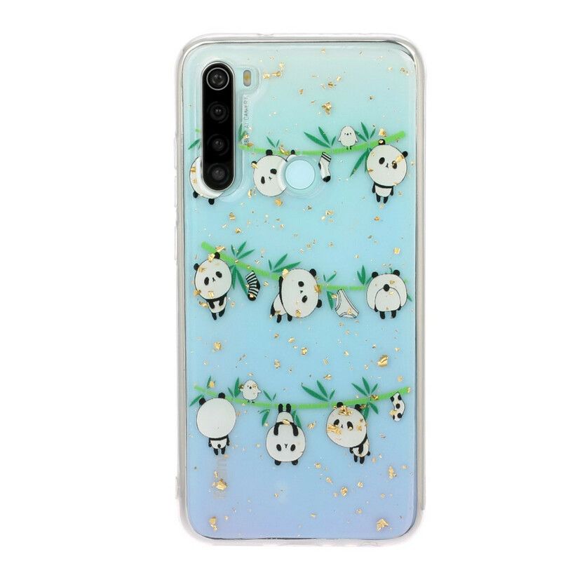 Cover Xiaomi Redmi Note 8 Pandaer På Tøjsnoren