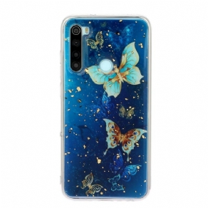 Cover Xiaomi Redmi Note 8 Sommerfugle Og Pailletter