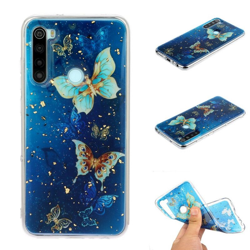 Cover Xiaomi Redmi Note 8 Sommerfugle Og Pailletter