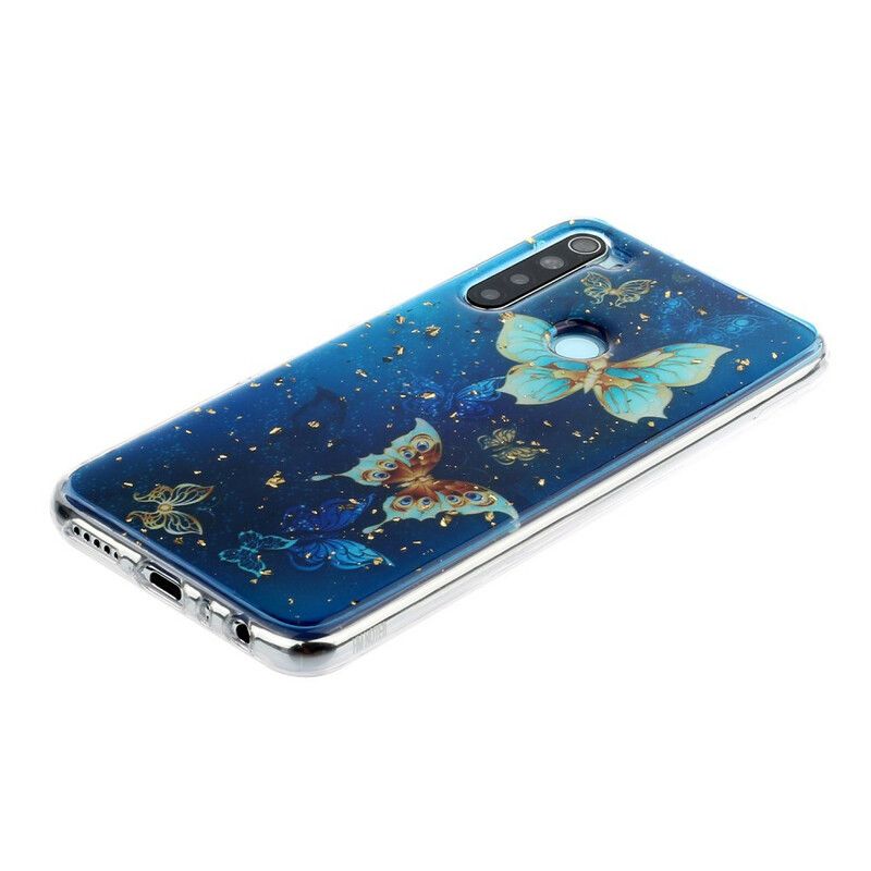 Cover Xiaomi Redmi Note 8 Sommerfugle Og Pailletter