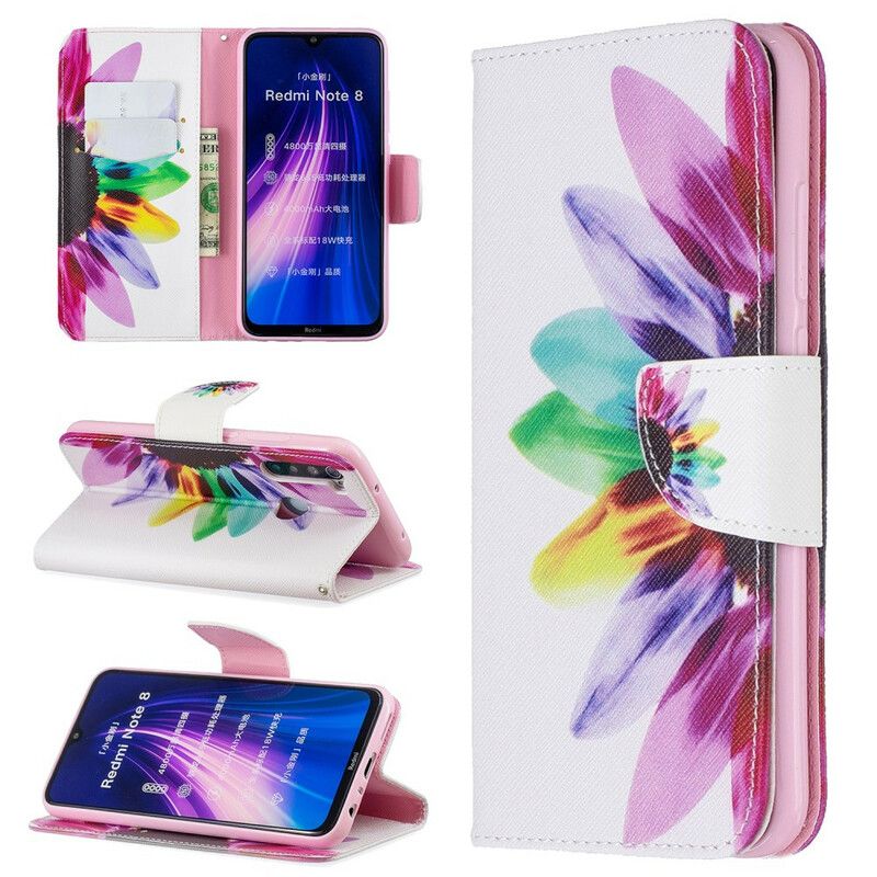 Flip Cover Xiaomi Redmi Note 8 Akvarelblomst