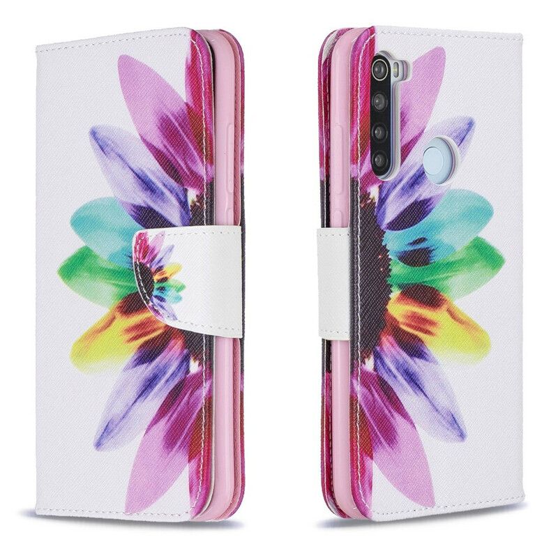 Flip Cover Xiaomi Redmi Note 8 Akvarelblomst