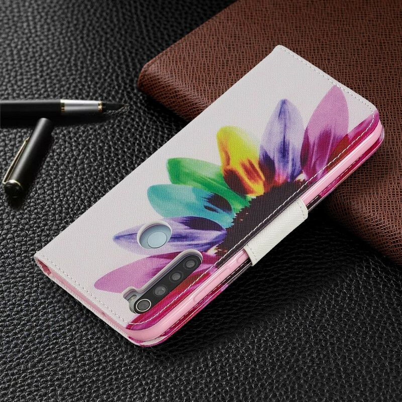 Flip Cover Xiaomi Redmi Note 8 Akvarelblomst