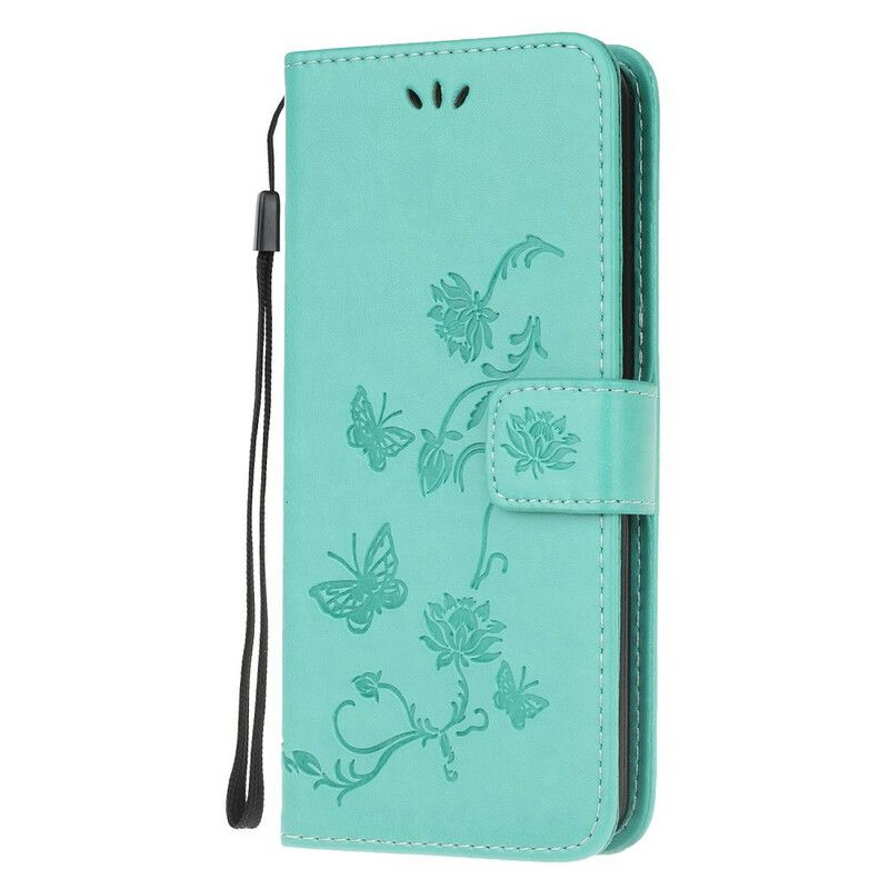 Flip Cover Xiaomi Redmi Note 8 Asiatiske Sommerfugle Og Blomster