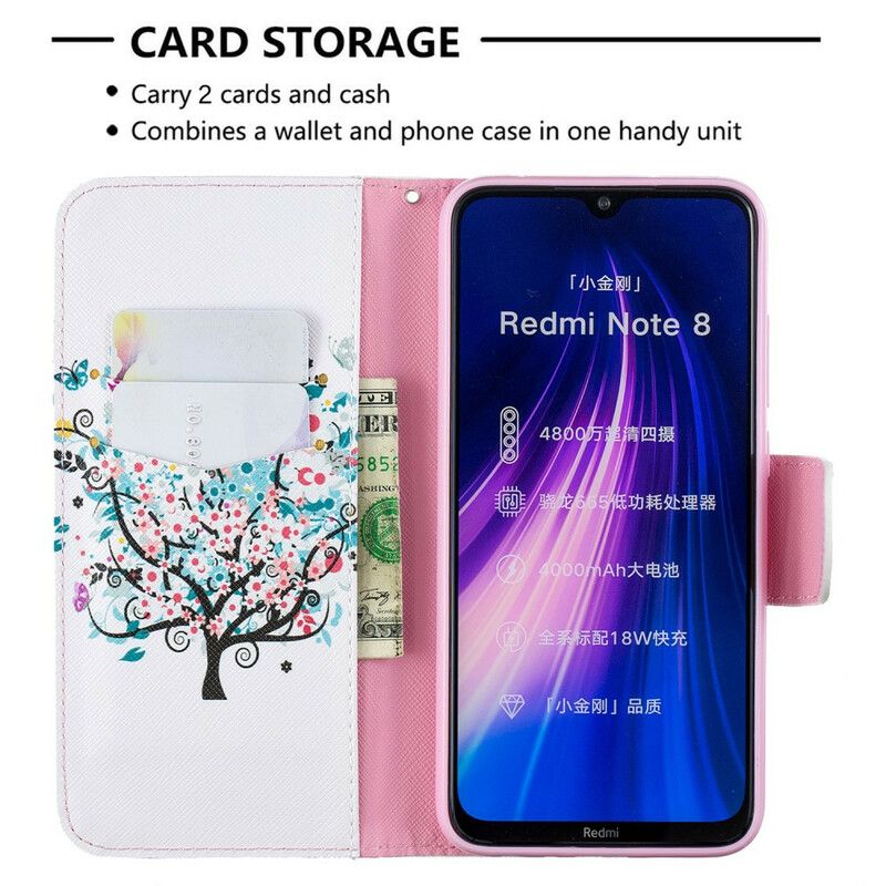 Flip Cover Xiaomi Redmi Note 8 Blomstret Træ