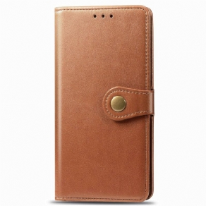 Flip Cover Xiaomi Redmi Note 8 Imiteret Læder Og Vintage Lås