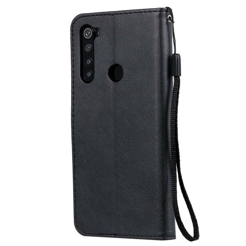 Flip Cover Xiaomi Redmi Note 8 Med Snor Lædereffektrem