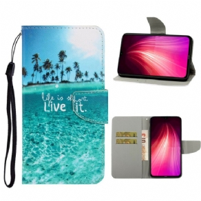 Flip Cover Xiaomi Redmi Note 8 Med Snor Lev Det Strappy