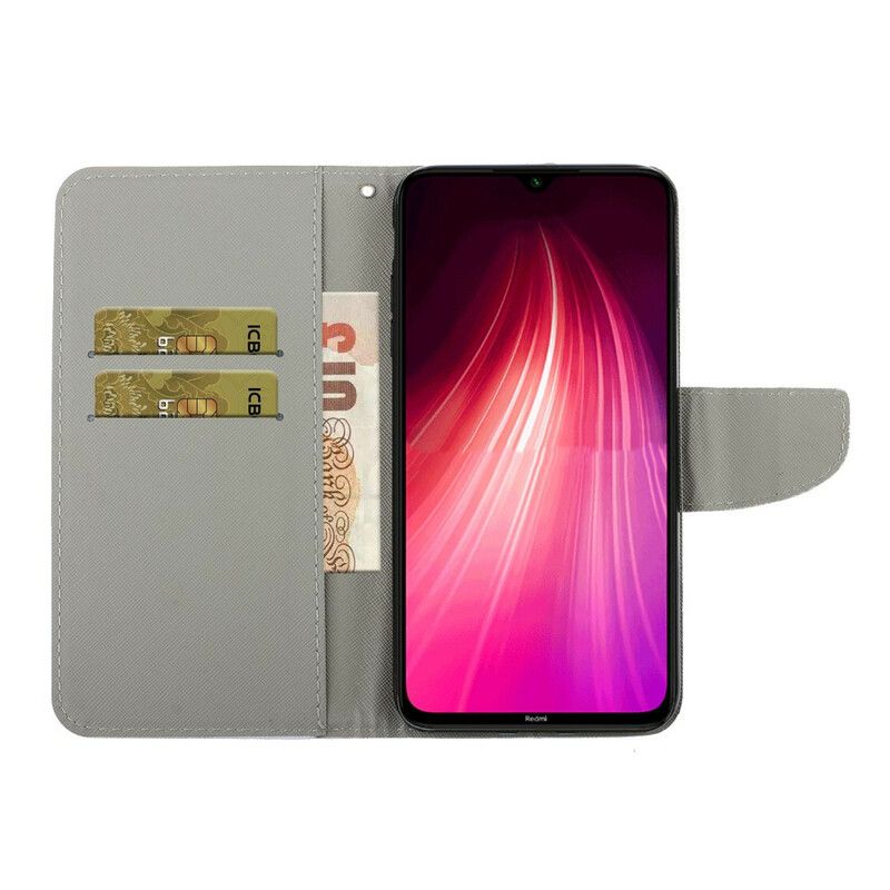 Flip Cover Xiaomi Redmi Note 8 Med Snor Lev Det Strappy