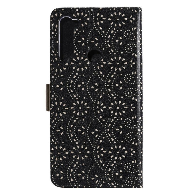 Flip Cover Xiaomi Redmi Note 8 Med Snor Møntpung Med Blonderrem