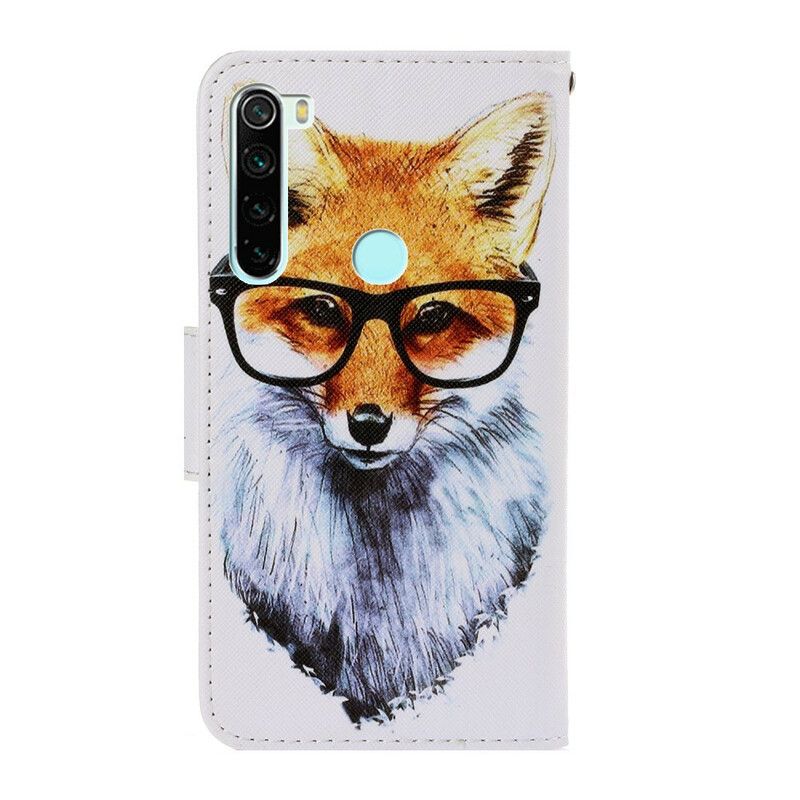 Flip Cover Xiaomi Redmi Note 8 Med Snor Smart Fox Med Rem