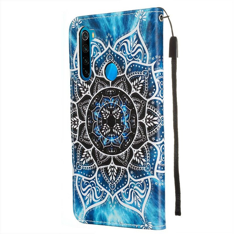 Flip Cover Xiaomi Redmi Note 8 Med Snor Sort Strappy Mandala