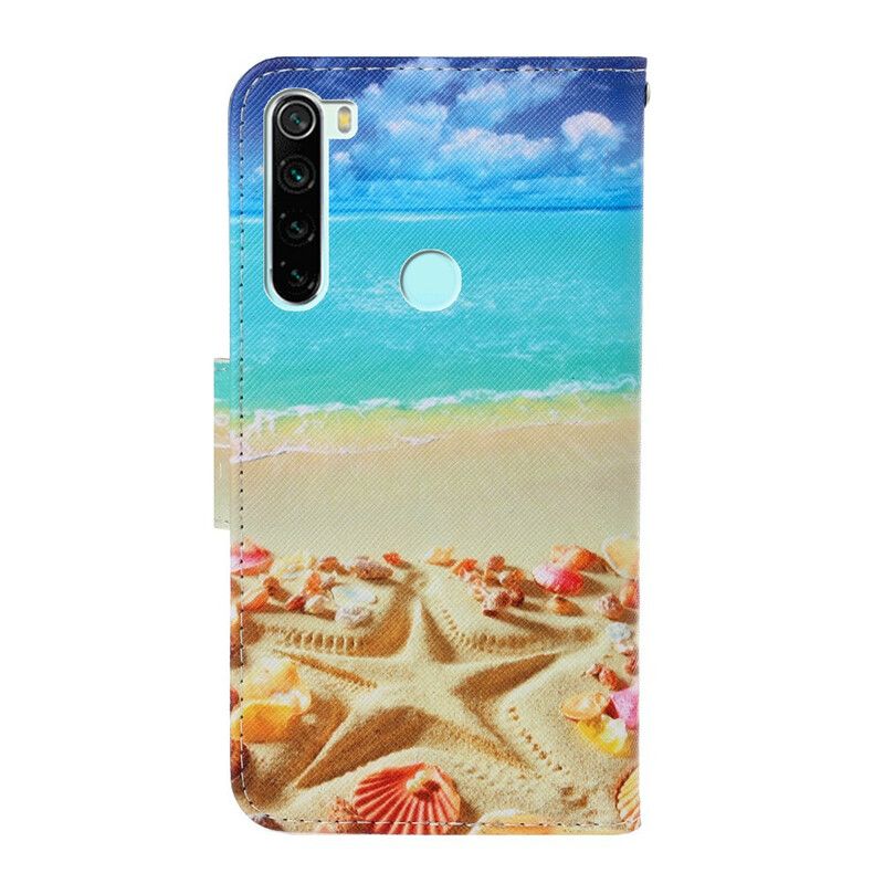 Flip Cover Xiaomi Redmi Note 8 Med Snor Thong Beach