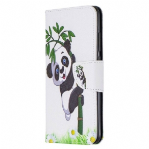 Flip Cover Xiaomi Redmi Note 8 Panda På Bambus