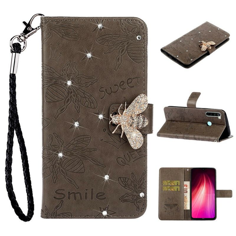 Flip Cover Xiaomi Redmi Note 8 Smil Bee Charm