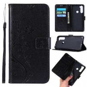 Flip Cover Xiaomi Redmi Note 8 Sommerfugle Og Blomster