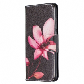 Læder Cover Xiaomi Redmi Note 8 Pink Blomst