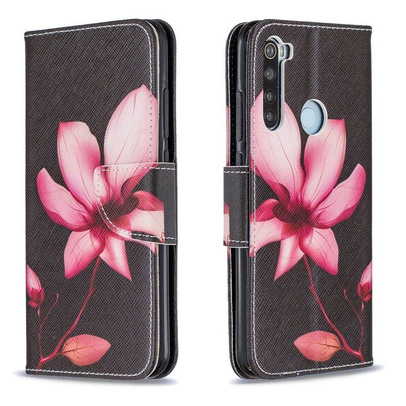 Læder Cover Xiaomi Redmi Note 8 Pink Blomst