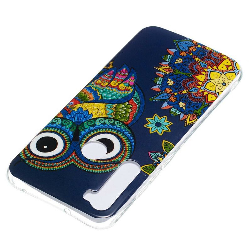 Mobilcover Xiaomi Redmi Note 8 Fluorescerende Ugle Mandala