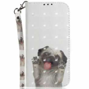 Flip Cover Moto G73 5G Med Snor Thong Pug