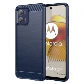 Mobilcover Moto G73 5G Børstet Kulfiber