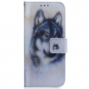 Flip Cover Samsung Galaxy M13 Med Snor Strappy Akvarelhund