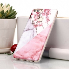 Cover Huawei P Smart Marmoreret Blommeblomst