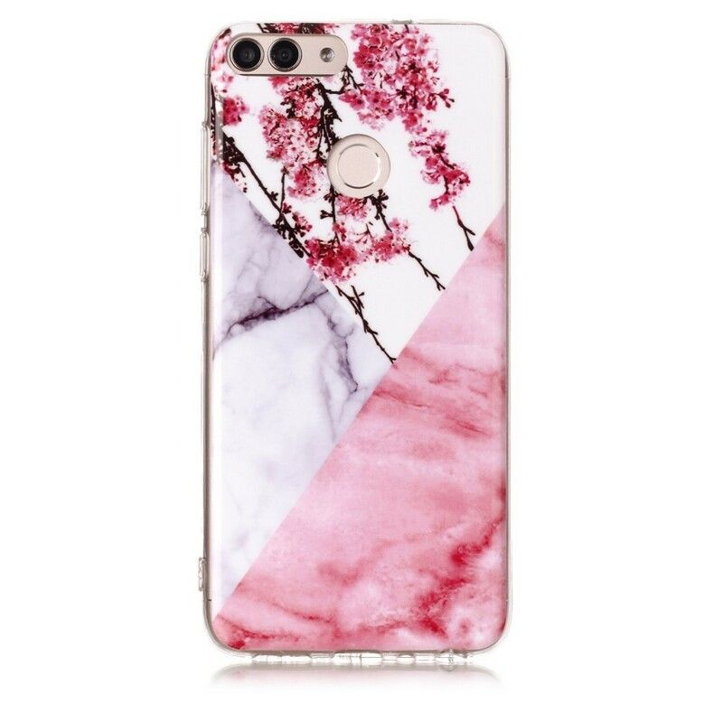 Cover Huawei P Smart Marmoreret Blommeblomst