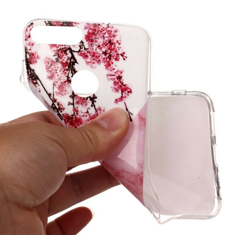 Cover Huawei P Smart Marmoreret Blommeblomst