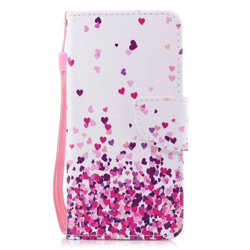 Flip Cover Huawei P Smart Med Snor Flere Strappy Hearts