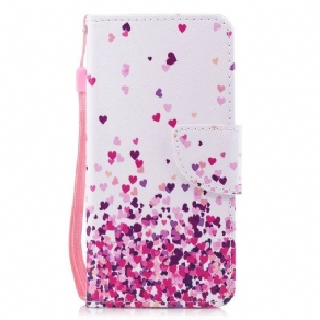 Flip Cover Huawei P Smart Med Snor Flere Strappy Hearts