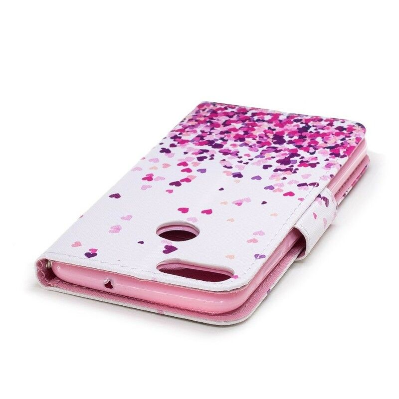 Flip Cover Huawei P Smart Med Snor Flere Strappy Hearts