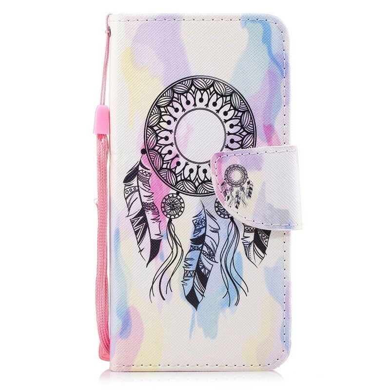 Læder Cover Huawei P Smart Med Snor Unik Strap Dreamcatcher