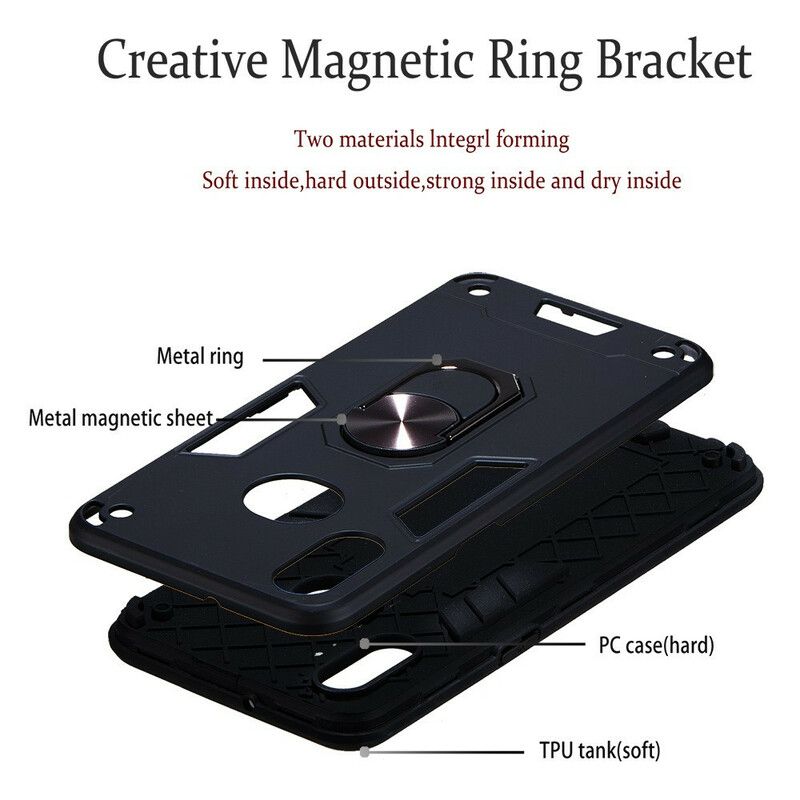 Cover Samsung Galaxy A10s Aftagelig Ring-støtte Metallic