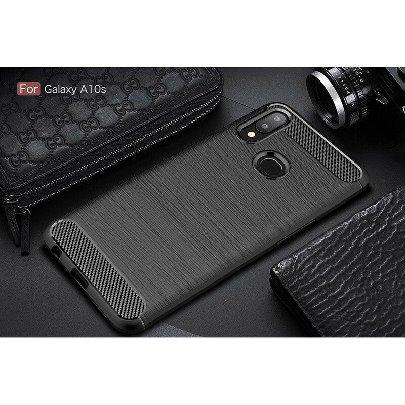 Cover Samsung Galaxy A10s Børstet Kulfiber