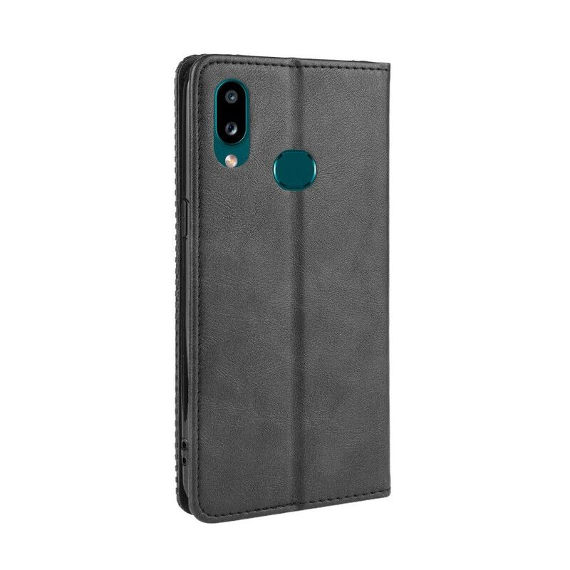 Cover Samsung Galaxy A10s Flip Cover Vintage Stiliseret Lædereffekt