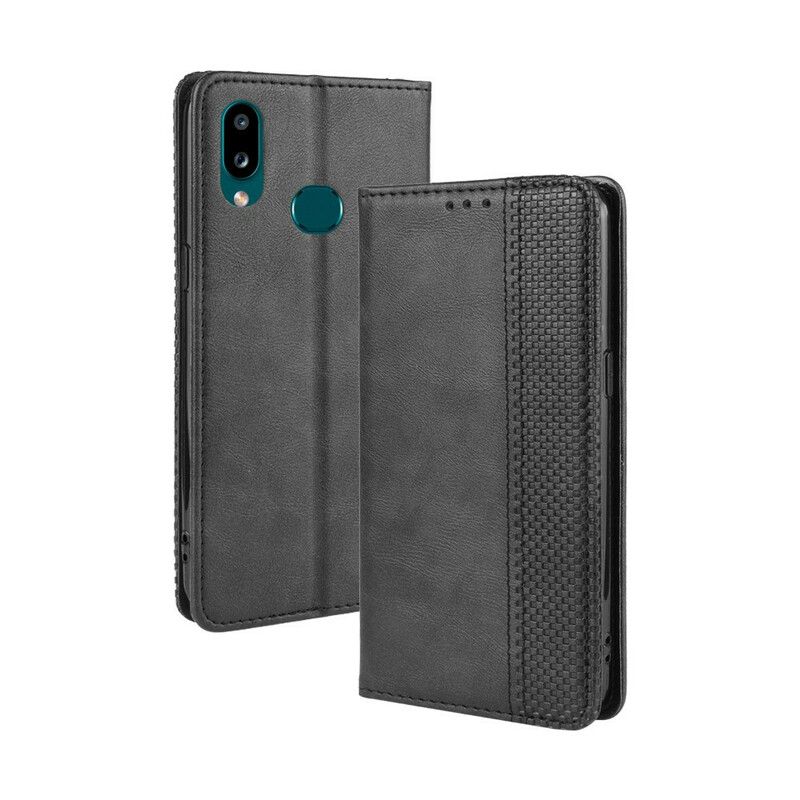 Cover Samsung Galaxy A10s Flip Cover Vintage Stiliseret Lædereffekt