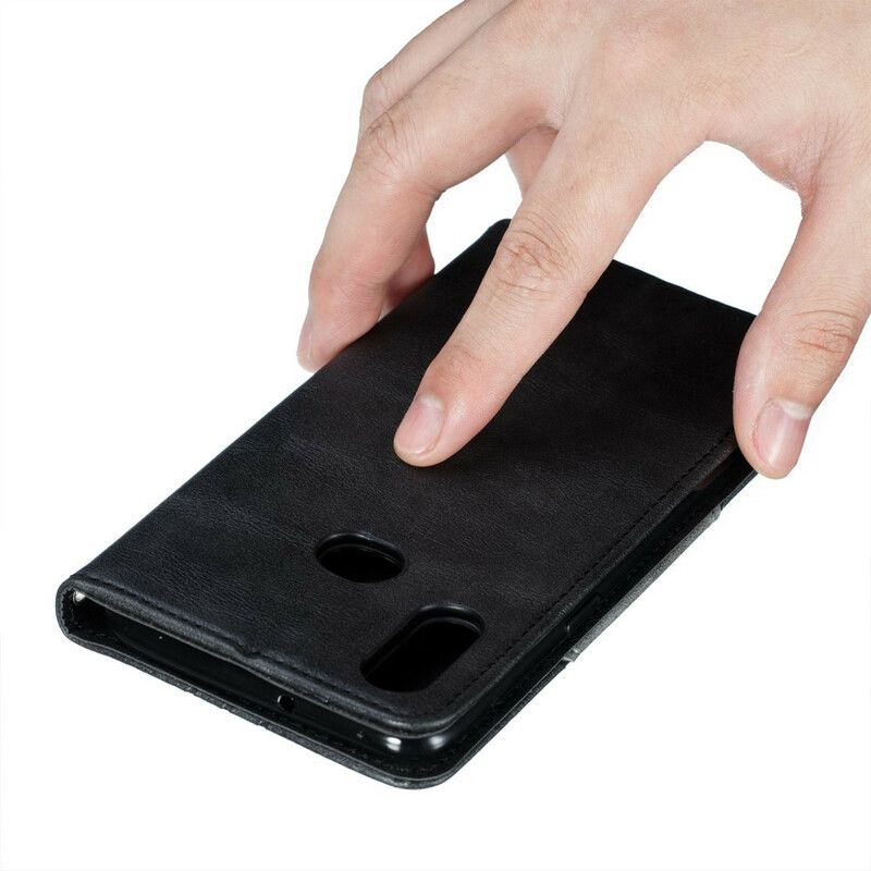 Cover Samsung Galaxy A10s Flip Cover Wave Læderstil