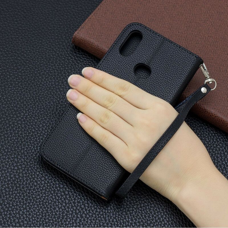 Flip Cover Samsung Galaxy A10s Læder Cover Litchi Flap Skrå