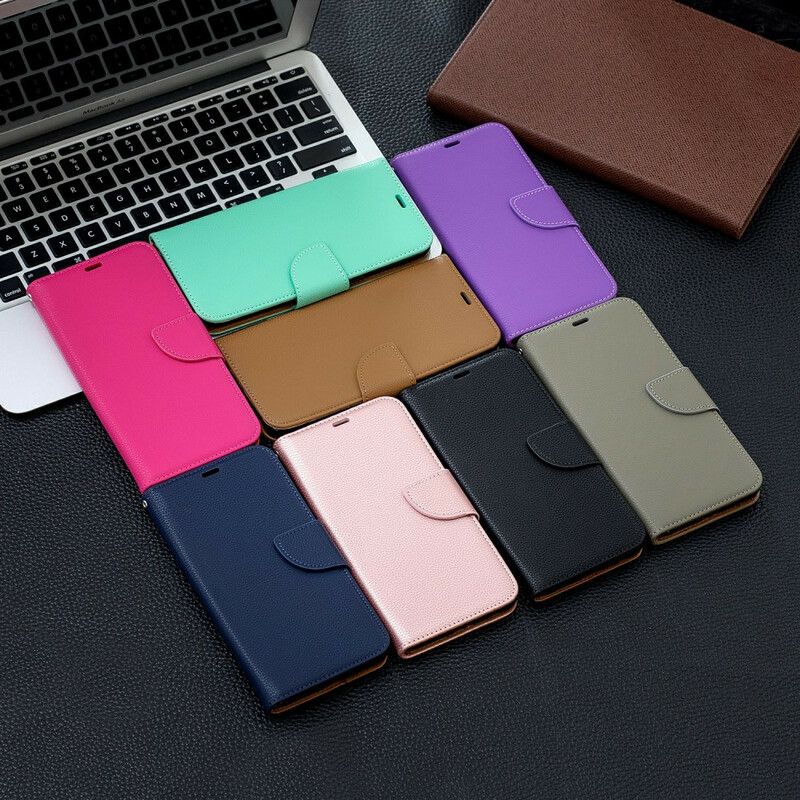 Flip Cover Samsung Galaxy A10s Læder Cover Litchi Flap Skrå