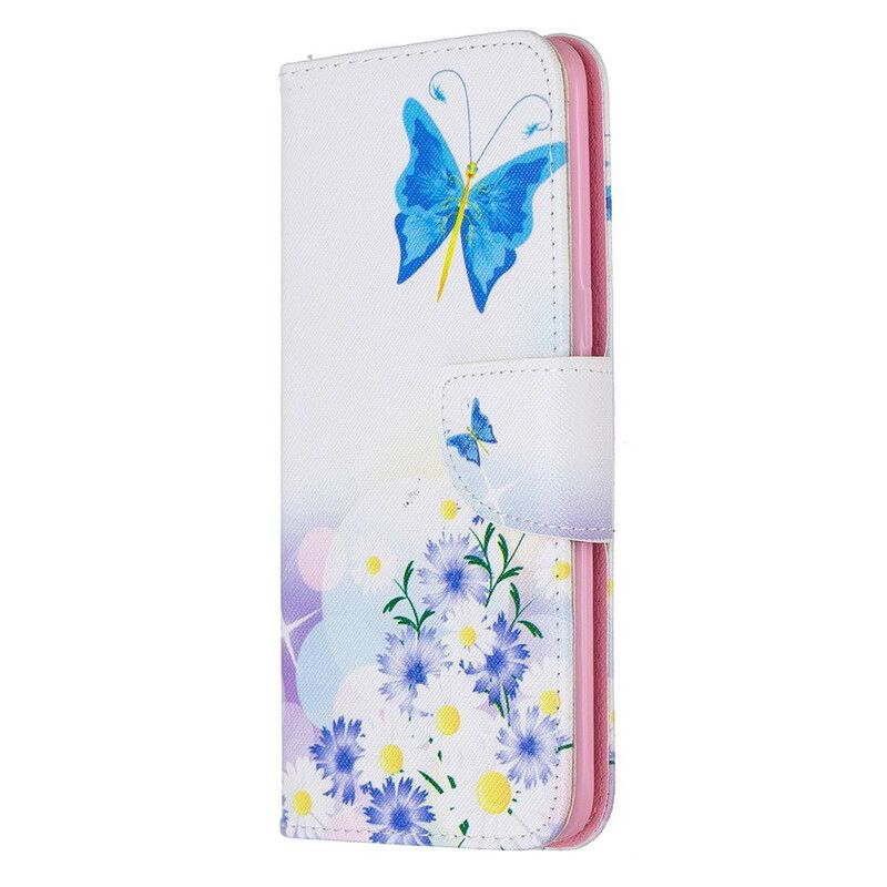 Flip Cover Samsung Galaxy A10s Malede Sommerfugle Og Blomster