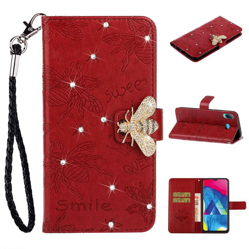 Flip Cover Samsung Galaxy A10s Smil Bee Charm