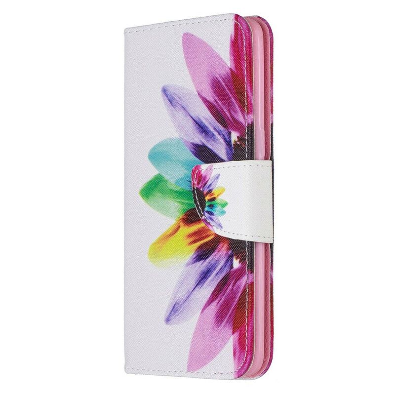 Læder Cover Samsung Galaxy A10s Akvarelblomst