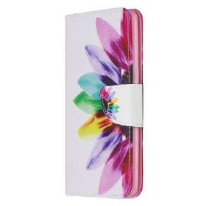 Læder Cover Samsung Galaxy A10s Akvarelblomst