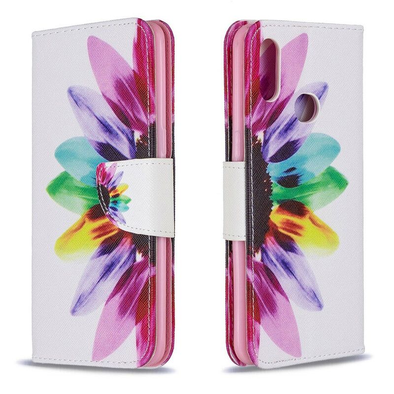 Læder Cover Samsung Galaxy A10s Akvarelblomst